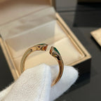 [Shinejoy]DREAM MALACHITE DIAMOND OPEN RING