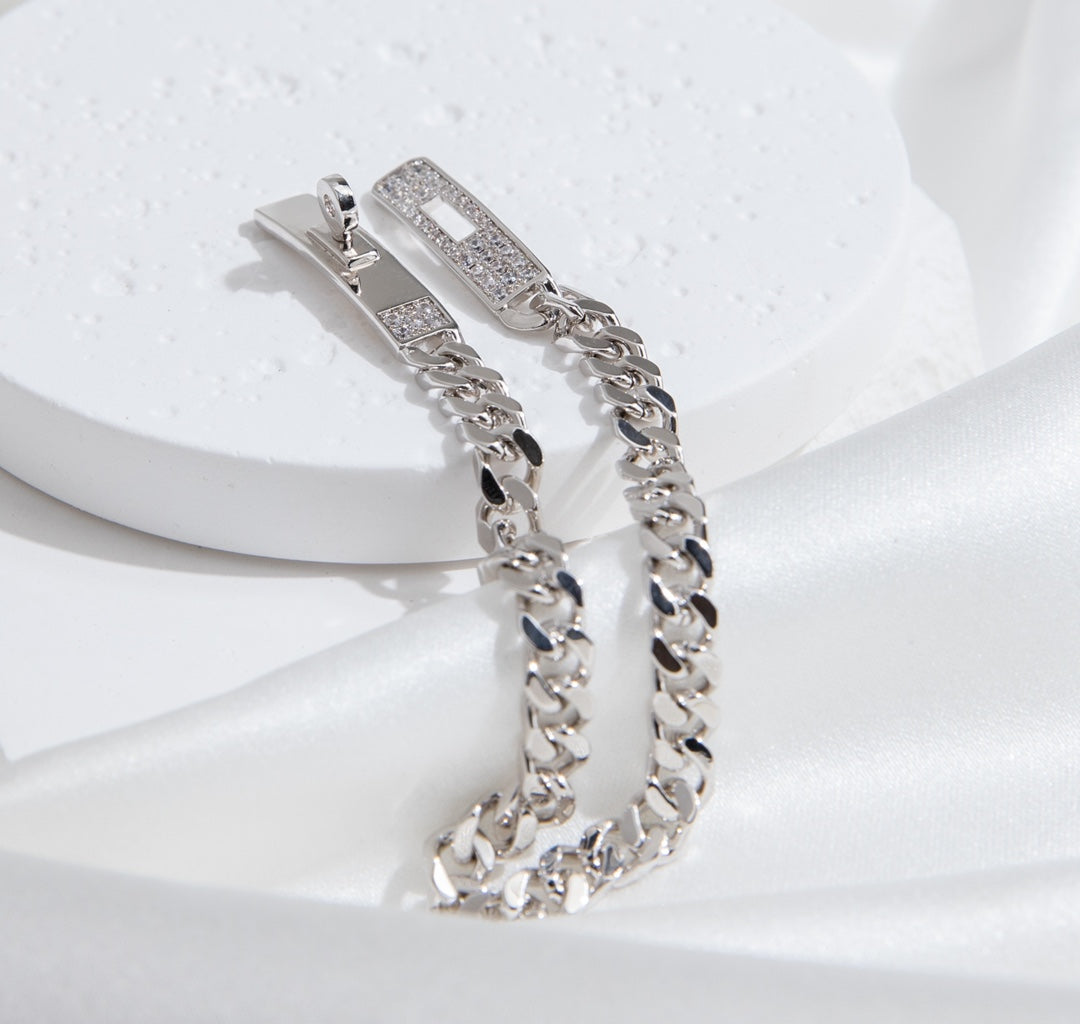 [Shinejoy]KELLY CHAIN SILVER DIAMOND BRACELET