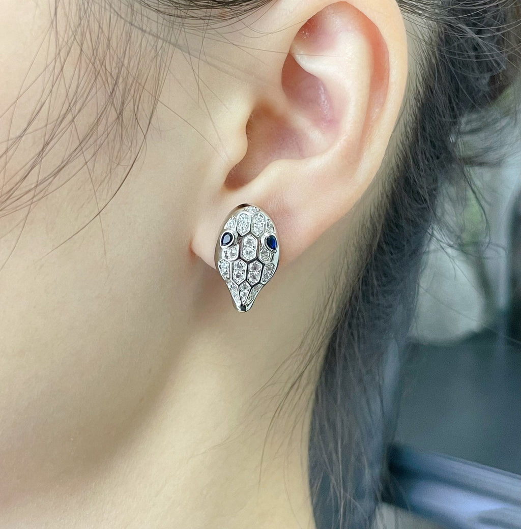 [Shinejoy]SERPENT DIAMOND STUD EARRINGS
