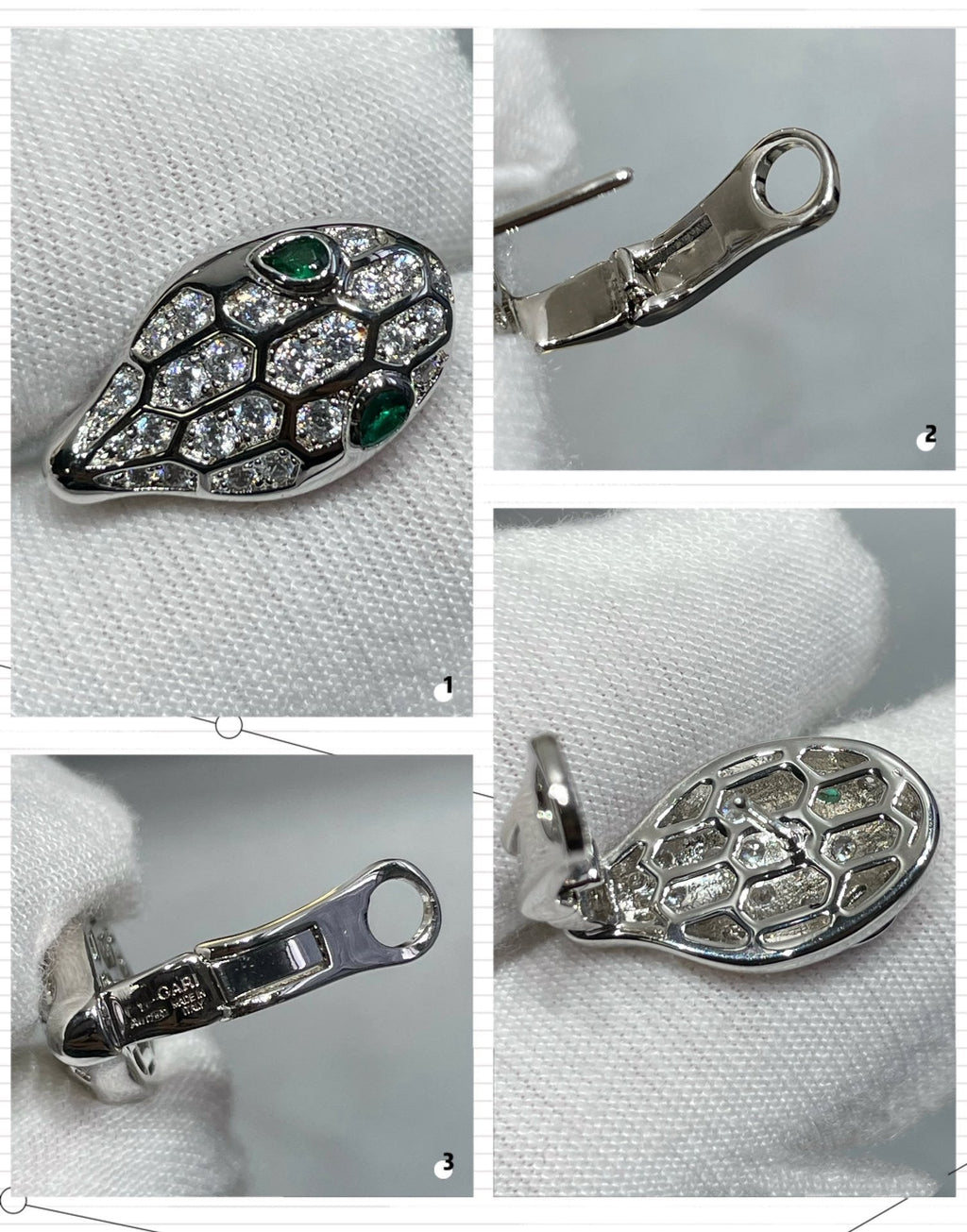 [Shinejoy]SERPENT DIAMOND STUD EARRINGS