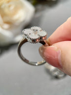 [Shinejoy]CLOVER SILVER MOP DIAMOND RING