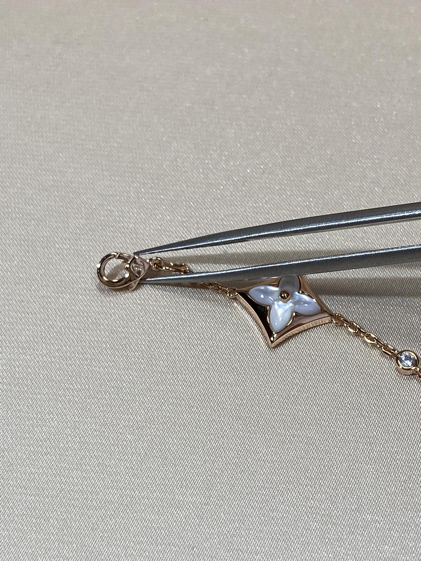 [Shinejoy]STAR 4 MOTIF MOP DIAMOND PINK GOLD BRACELET