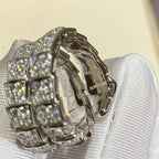 [Shinejoy]SERPENTI DOUBLE RING SILVER DIAMOND PAVED