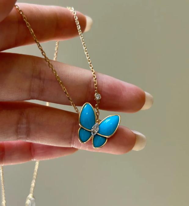 [Shinejoy] COLLIER PAPILLON DORÉ ET DIAMANTS