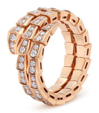 [Shinejoy]SERPENTI RING PINK GOLD DIAMOND DOUBLE ROW