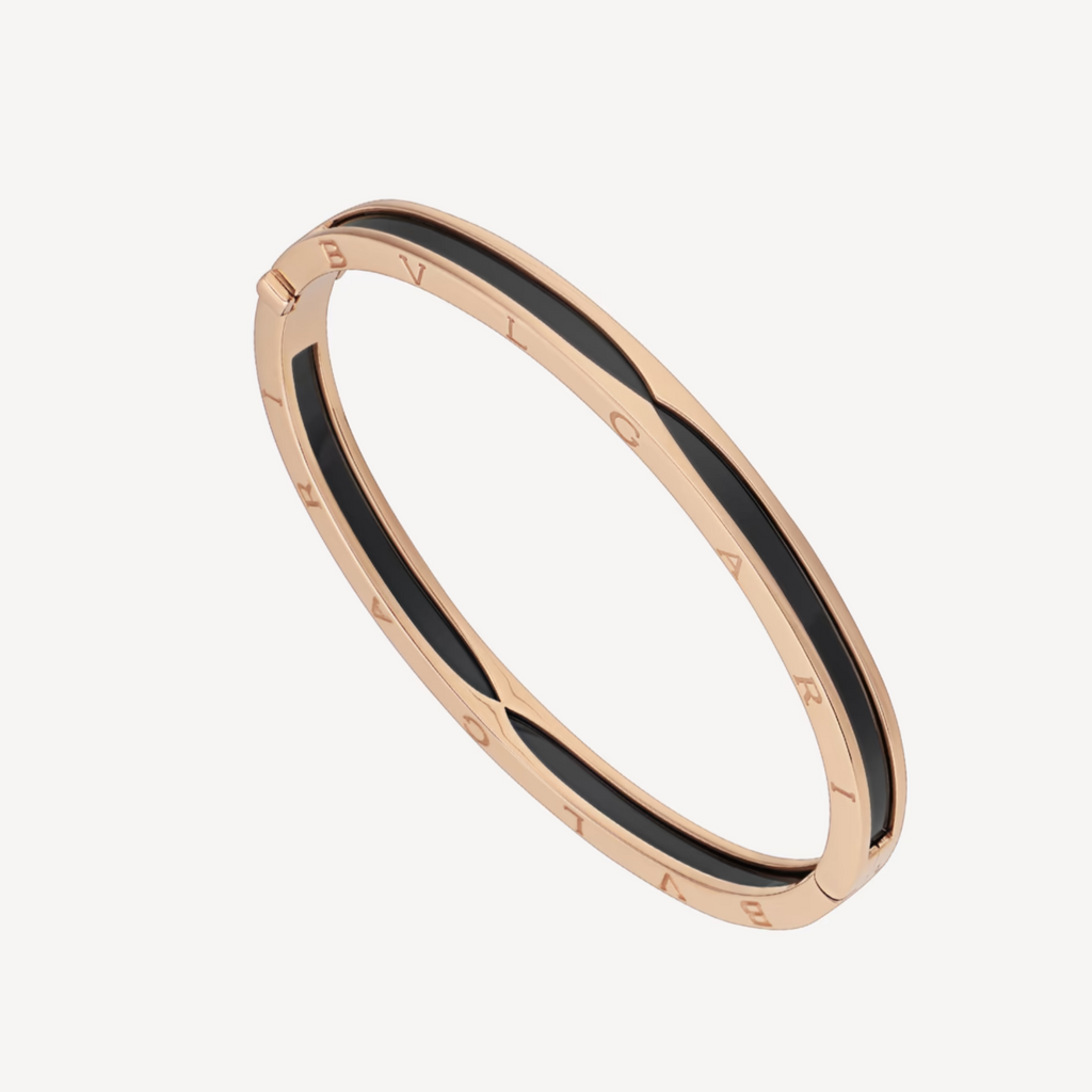 [Shinejoy]ZERO 1 PINK GOLD WITH BLACK CERAMIC BRACELET