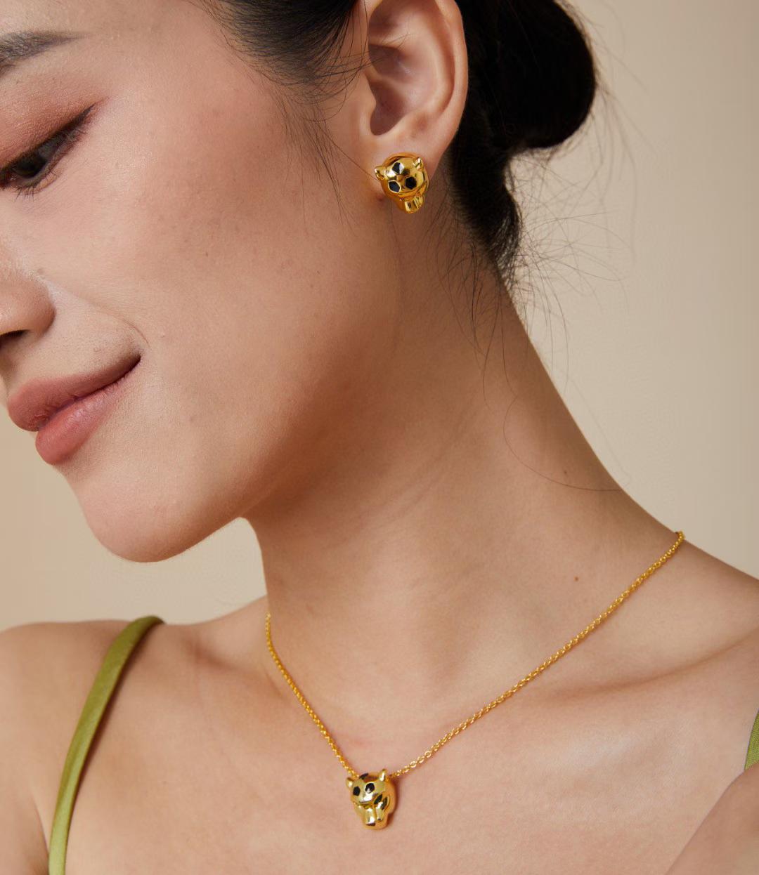 [?Shinejoy]CHRRTAH-PRINT STUD EARRINGS, THREE COLORS