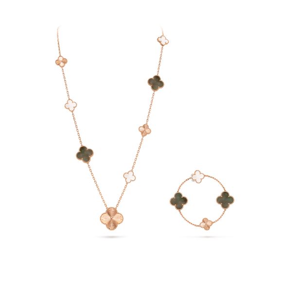 [⭐Shinejoy]取り外し可能なクローバー15(11+4)フラワーシルバーネックレスセット