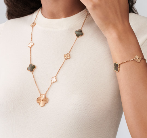 [⭐Shinejoy]取り外し可能なクローバー15(11+4)フラワーシルバーネックレスセット