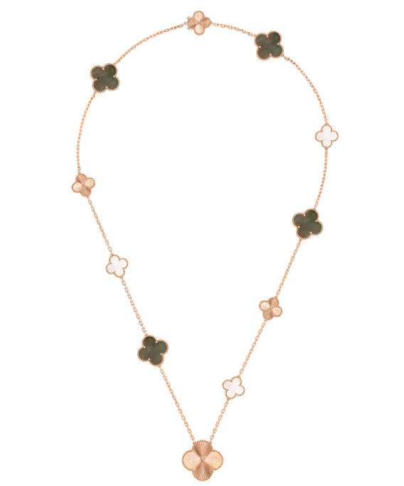 [⭐Shinejoy]取り外し可能なクローバー15(11+4)フラワーシルバーネックレスセット