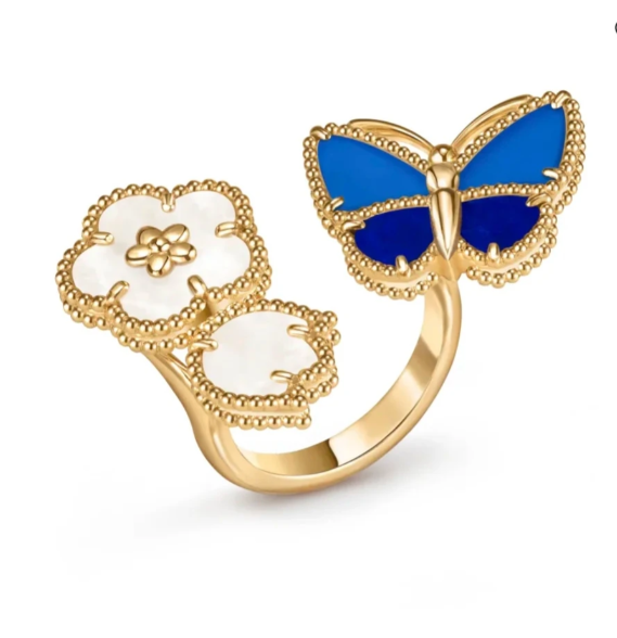 [Shinejoy] Bague balai diamant papillon double