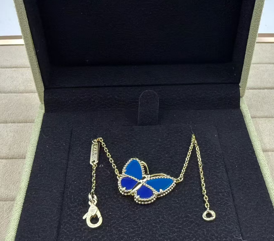 [Shinejoy] COLLIER PAPILLON DIAMANT ROUGE OR ROSE