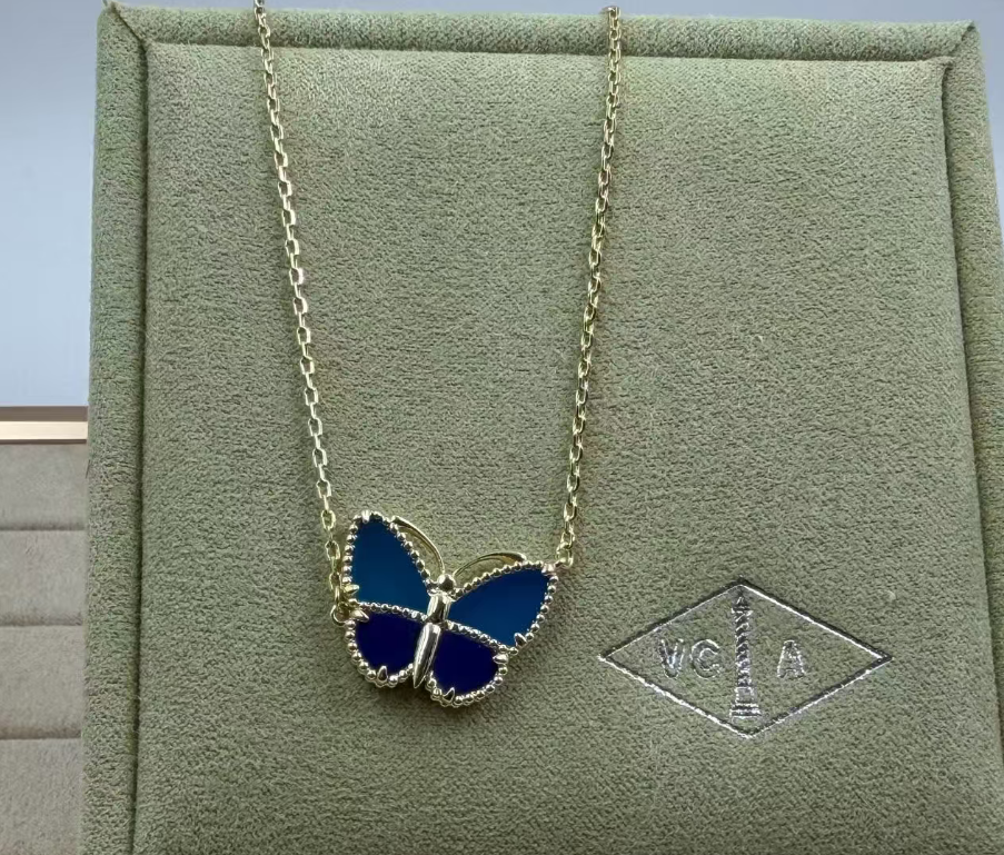 [Shinejoy] COLLIER PAPILLON DIAMANT ROUGE OR ROSE