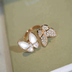 [Shinejoy] Bague balai diamant papillon double
