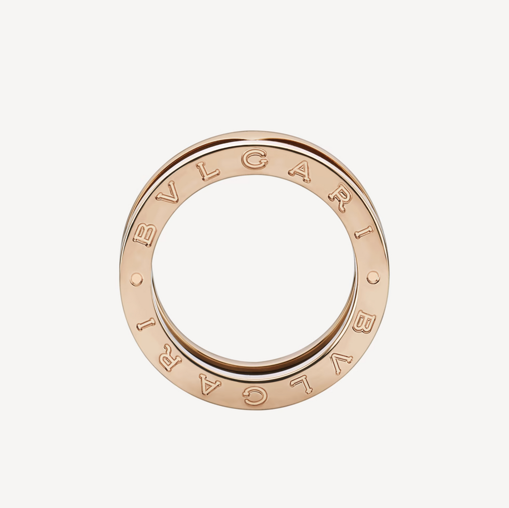 [Shinejoy]ZERO 1 TWO-BAND LOOPS AND BLACK CERAMIC PINK GOLD RING
