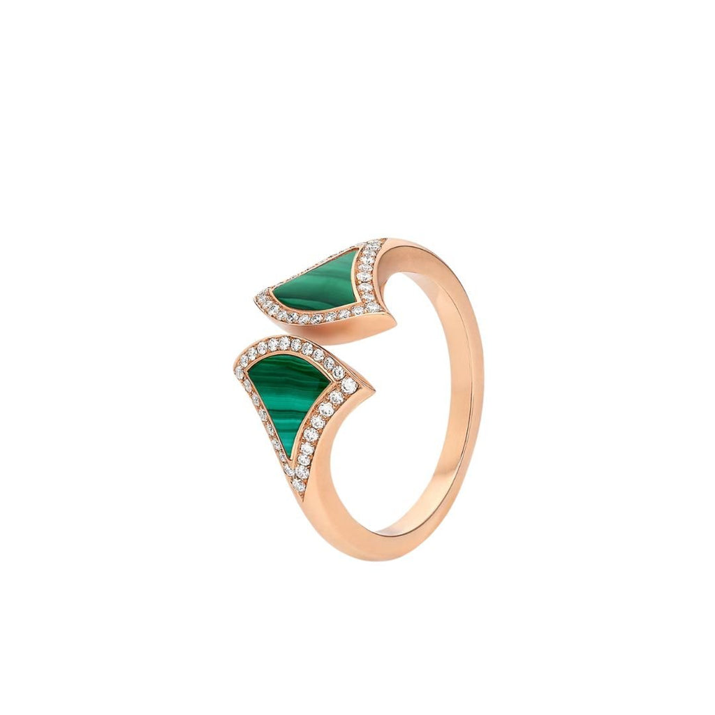 [Shinejoy]DREAM MALACHITE DIAMOND OPEN RING