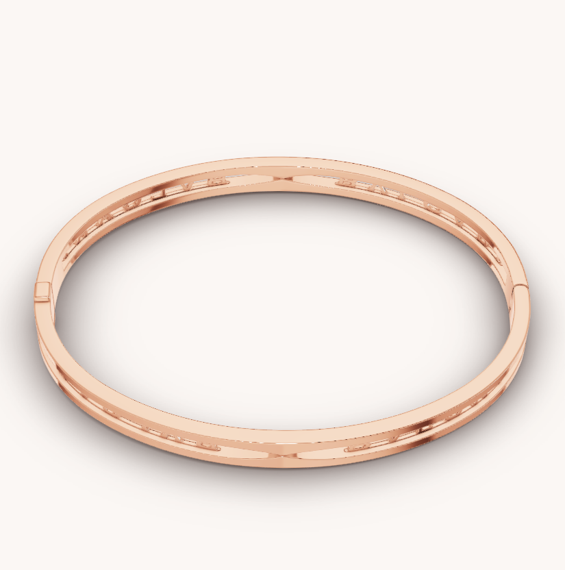 [Shinejoy]ZERO 1 SPIRAL LOGO PINK GOLD BRACELET