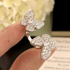 [Shinejoy]TWIN SILVER BUTTERFLY DIAMOND RING