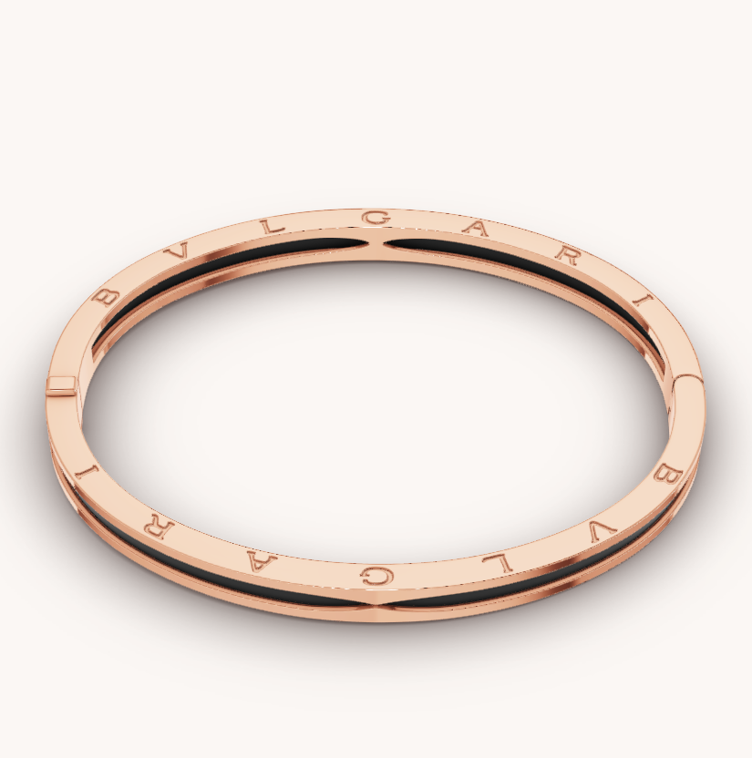 [Shinejoy]ZERO 1 PINK GOLD WITH BLACK CERAMIC BRACELET