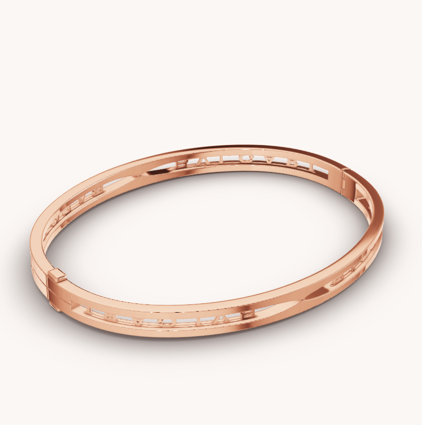 [Shinejoy]ZERO 1 SPIRAL LOGO PINK GOLD BRACELET