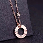 [Shinejoy] COLLIER LOVE 16MM 2 DIAMANTS