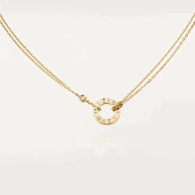 [Shinejoy] COLLIER LOVE 16MM 2 DIAMANTS