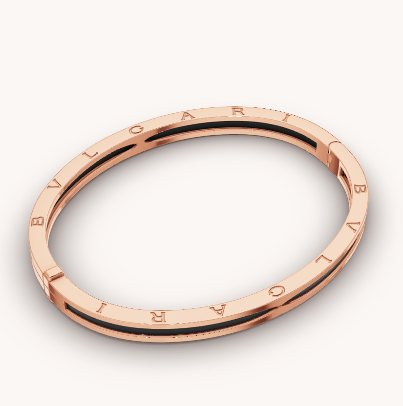 [Shinejoy]ZERO 1 PINK GOLD WITH BLACK CERAMIC BRACELET