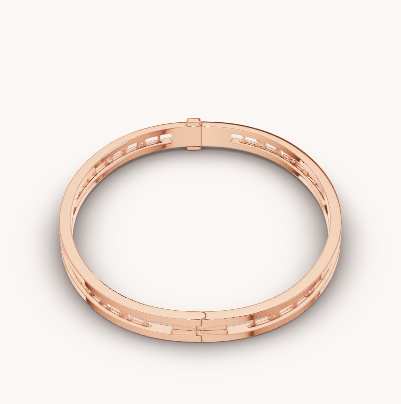 [Shinejoy]ZERO 1 SPIRAL LOGO PINK GOLD BRACELET