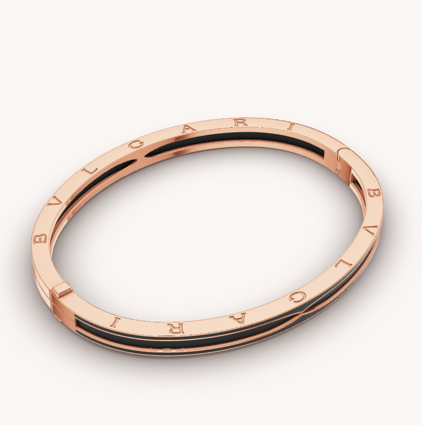 [Shinejoy]ZERO 1 PINK GOLD WITH MATTE BLACK CERAMIC BRACELET
