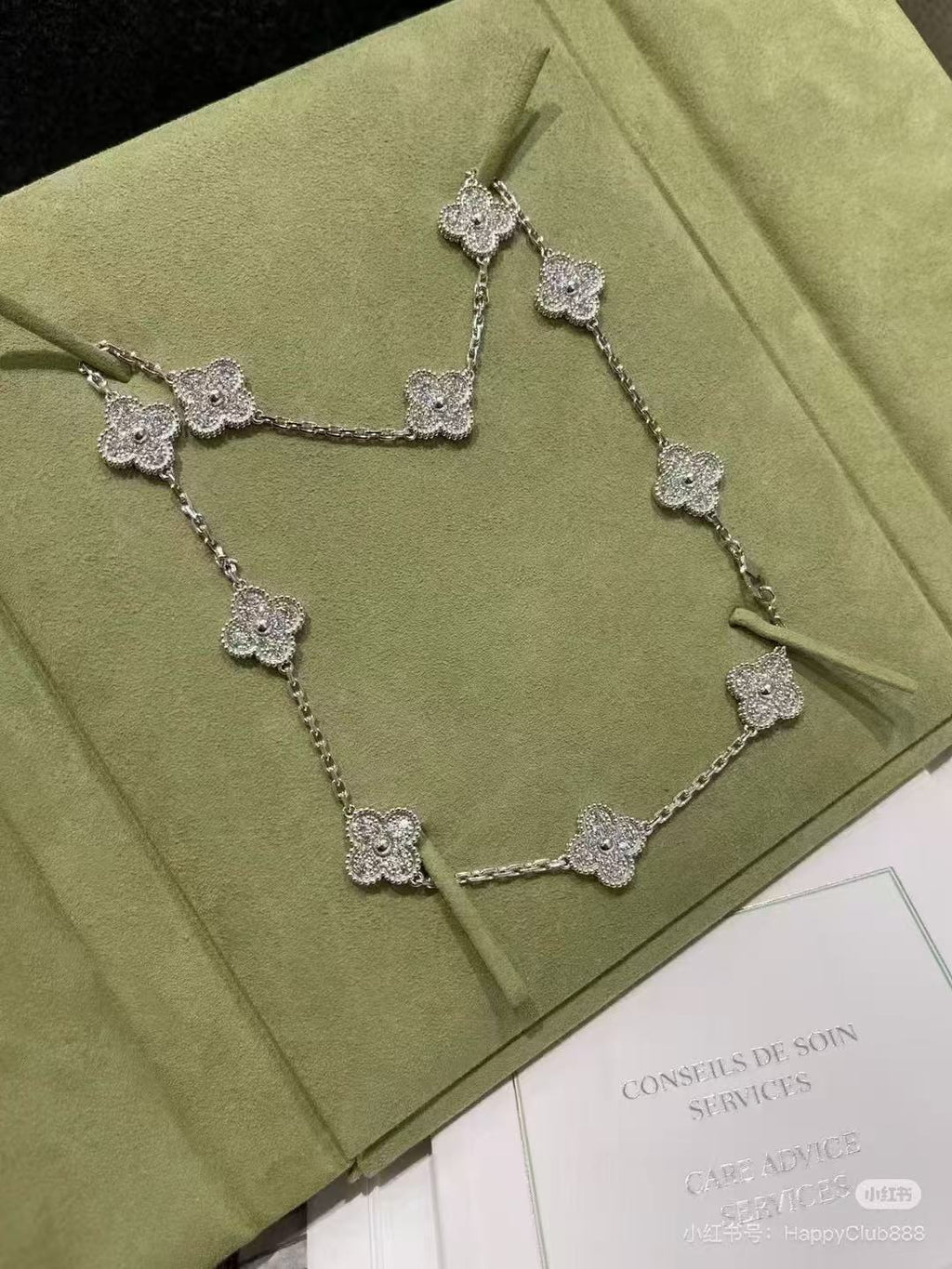 [Shinejoy Jewelry]CLOVER 10 MOTIFS  FULL DIAMOND NECKLACE