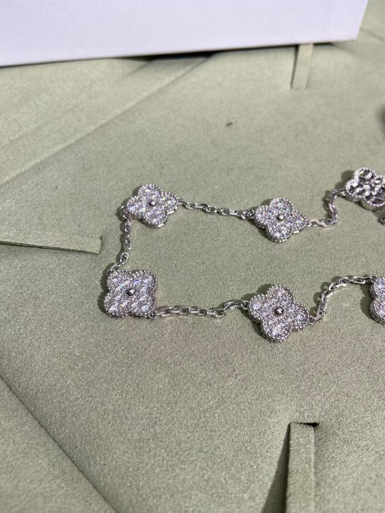 [Shinejoy Jewelry]CLOVER 10 MOTIFS  FULL DIAMOND NECKLACE