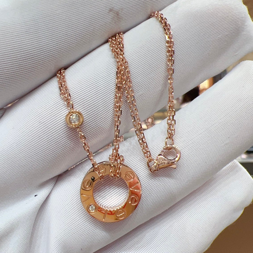 [Shinejoy] COLLIER LOVE 16MM 2 DIAMANTS