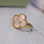 [Shinejoy]CLOVER PINK MOP RING GOLD DIAMOND