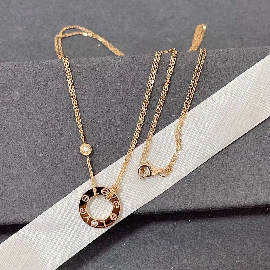 [Shinejoy] COLLIER LOVE 16MM 2 DIAMANTS