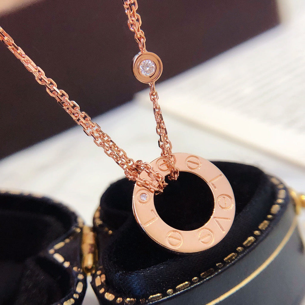 [Shinejoy] COLLIER LOVE 16MM 2 DIAMANTS