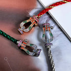 [Shinejoy]FORC LARGE HORSESHOE  COLORED DIAMOND BRACELET SILVER