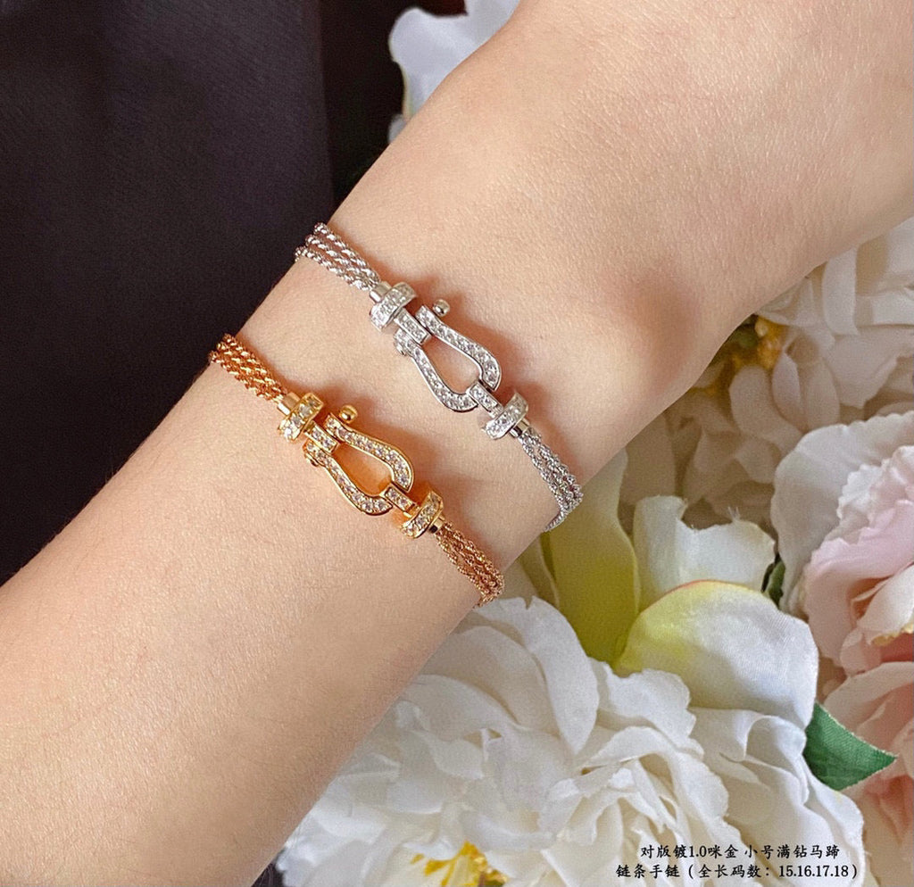 [Shinejoy]FORCE SMALL HORSESHOE  DIAMOND CHAIN ROPE BRACELET