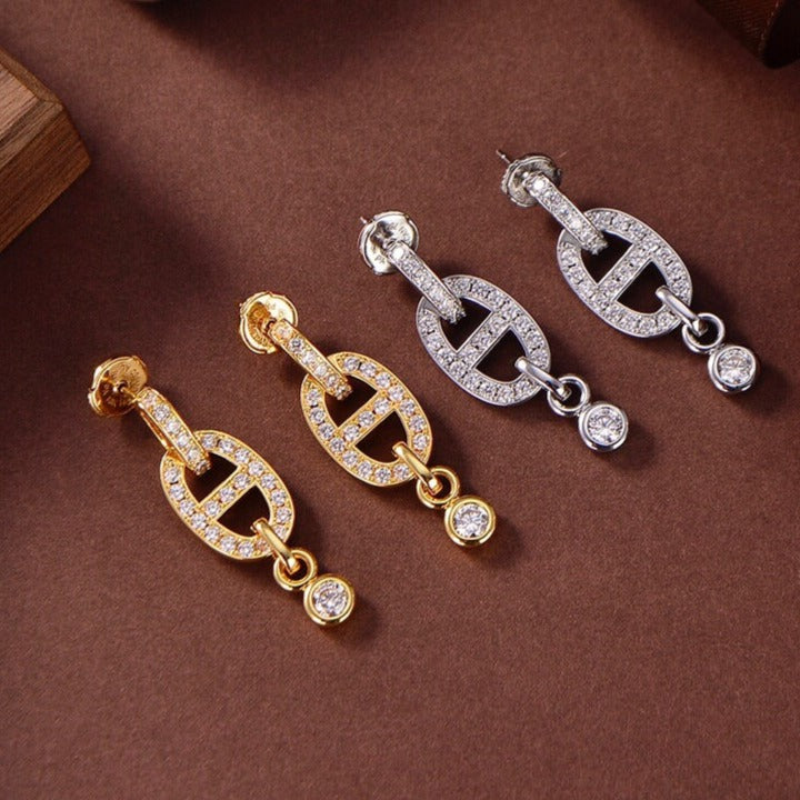 [Shinejoy]HM CHAINE DIAMOND EARRINGS