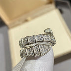 [Shinejoy]SERPENTI DOUBLE RING SILVER DIAMOND PAVED