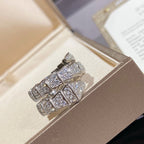 [Shinejoy]SERPENTI DOUBLE RING SILVER DIAMOND PAVED