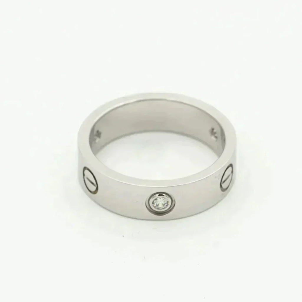[Shinejoy]LOVE RING 5.5MM 3 DIAMONDS SILVER