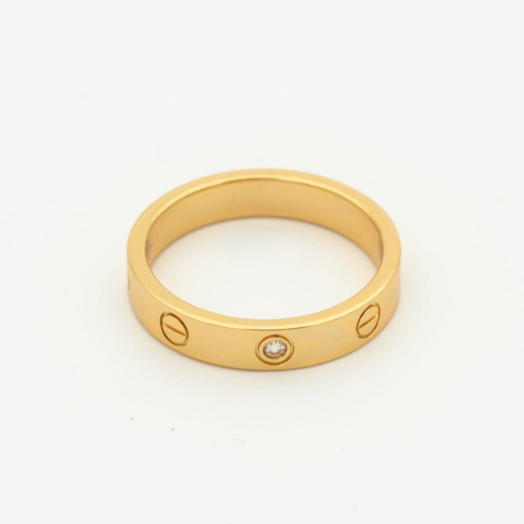 [Shinejoy]LOVE RING 4MM 1 DIAMOND PINK GOLD