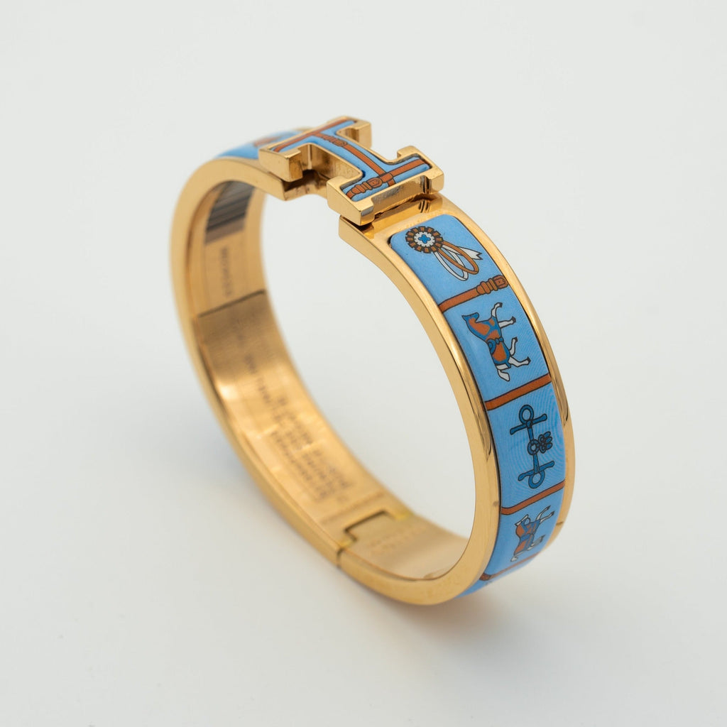 [Shinejoy]H PINK GOLD BRACELET BLUE CERAMIC