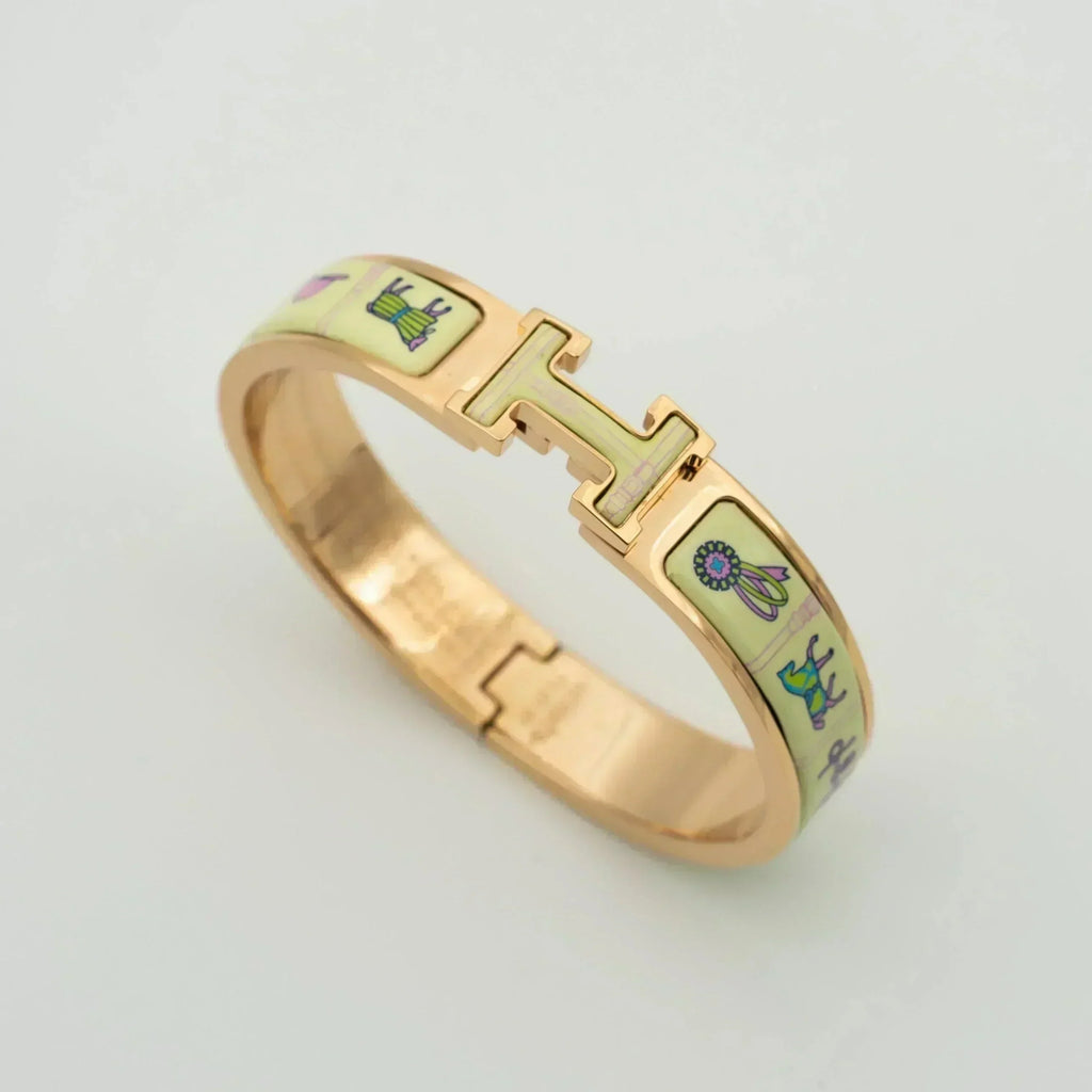 [Shinejoy]H PINK GOLD BRACELET CREAM CERAMIC