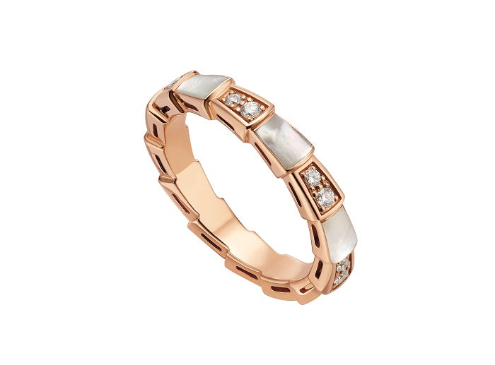 [Shinejoy]SERPENTI RING PINK GOLD DIAMOND MOP 3MM
