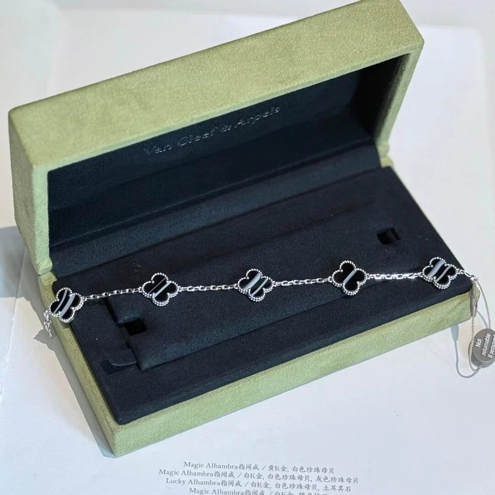 [⭐Shinejoy] クローバー 5モチーフ パルサーストーン ブレスレット コレクション