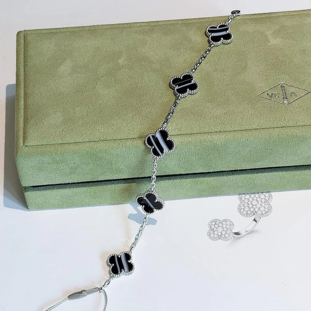 [⭐Shinejoy] クローバー 5モチーフ パルサーストーン ブレスレット コレクション