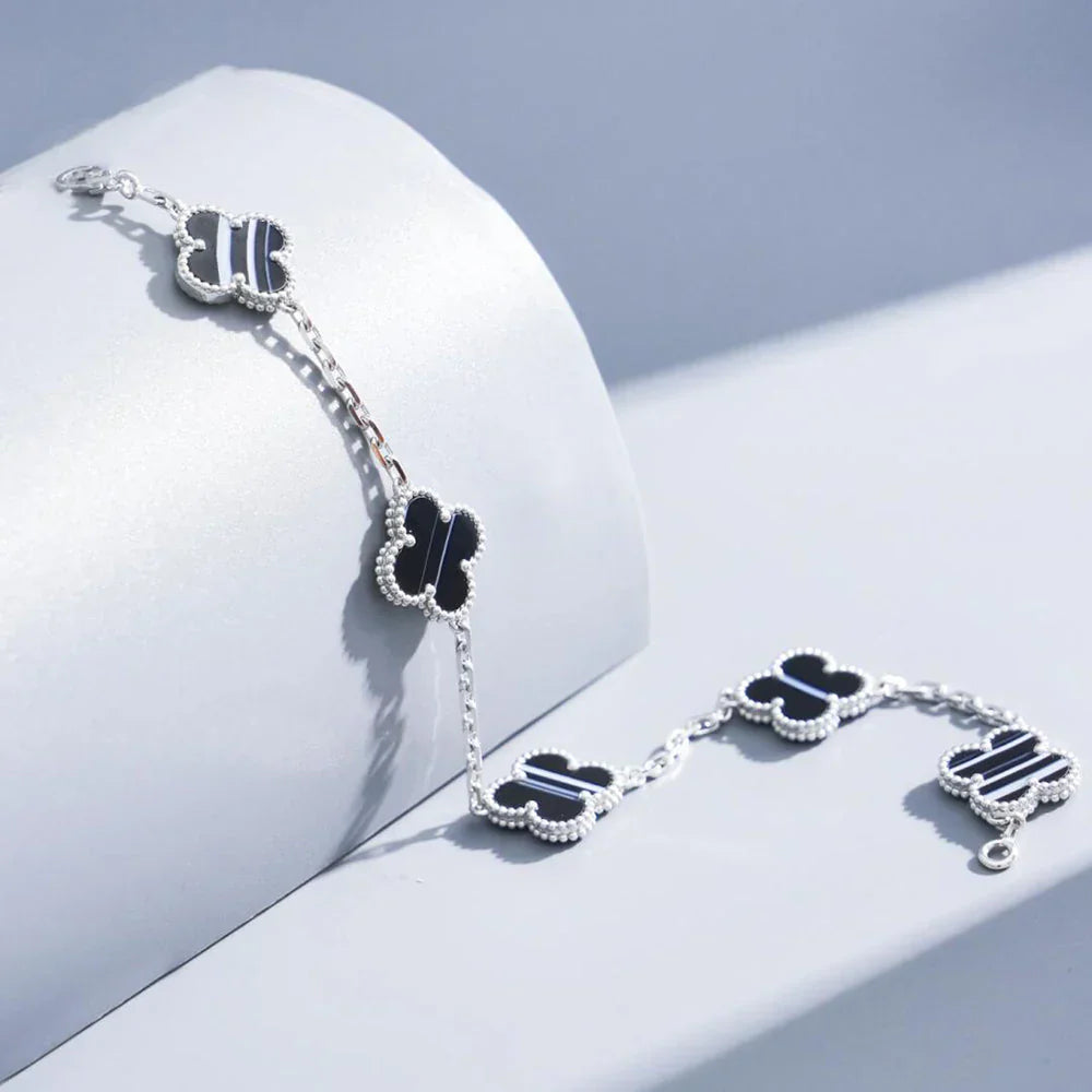 [⭐Shinejoy] クローバー 5モチーフ パルサーストーン ブレスレット コレクション