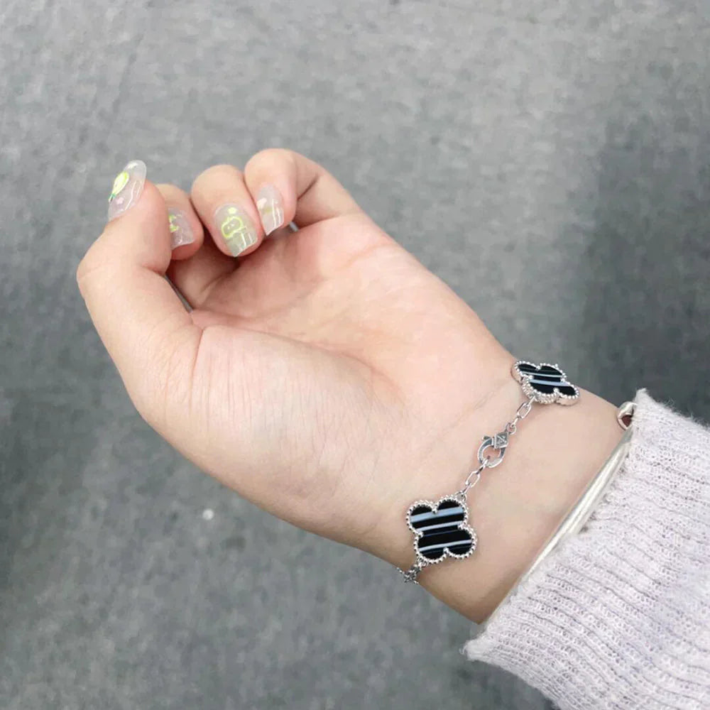 [⭐Shinejoy] クローバー 5モチーフ パルサーストーン ブレスレット コレクション