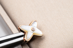 [Shinejoy]JEUX DE WHITE MOP PINK GOLD DIAMOND OREILLES
